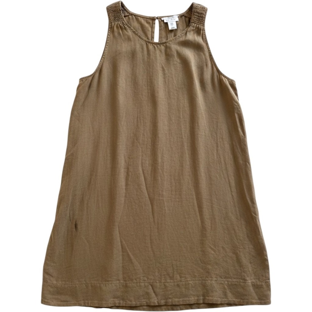 Nicole Miller New York 100% Linen Dress Womens Large Brown Sleeveless Shift Boho